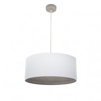 Distribuidor - Lâmpadas Diversas | Colgantes Moderno | COLGANTE TATIANA 1XE27 NIQUEL/BLANCO-MAD.GRIS REGX50X50 CM Ref: 189195083